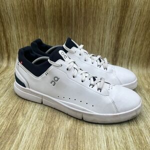 On The Roger Advantage Men's Size 11.5 Athletic White Navy Sneakers Tennis Shoes